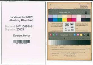 Entnazifizierung Herta Doeren , geb. 05.01.1918 (Kuechenhilfe)