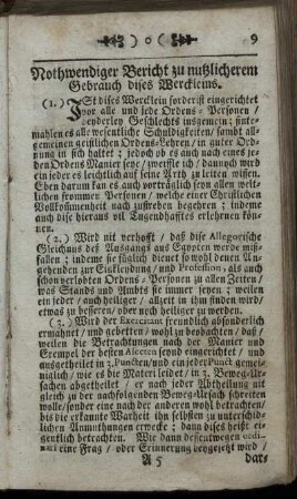Nothwendiger Bericht zu nutzlicherem Gebrauch dises Werckleins.