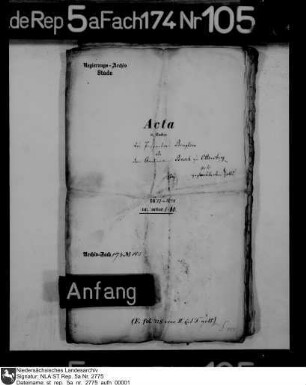 Klagesache des Lizentinspektors Martin Bengtson gegen den Amtmann Olaf Ernst Busch in Ottersberg wegen geschmälerten Zolls
