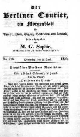 No. 718., Donnerstag, den 25. Juni 1829