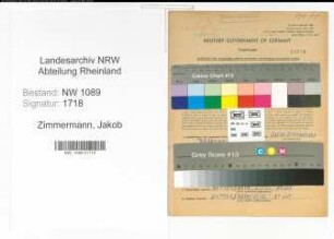 Entnazifizierung Jakob Zimmermann , geb. 30.06.1895 (Brandmeister)