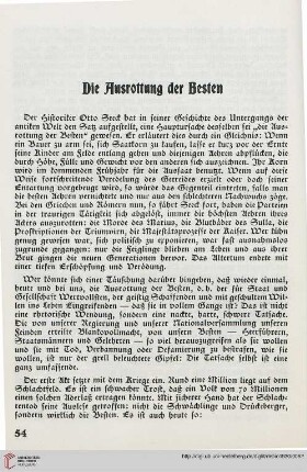 Die Ausrottung der Besten