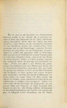 Sitten und Gebräuche bei der Taufe und Namengebung in der altfranzösischen Dichtung : Inaugural-Dissertation
