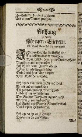 Anhang zu denen Morgen-Liedern.