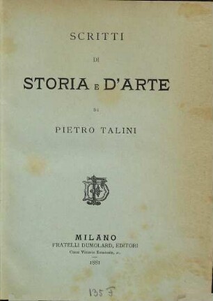 Scritti di storia e d'arte
