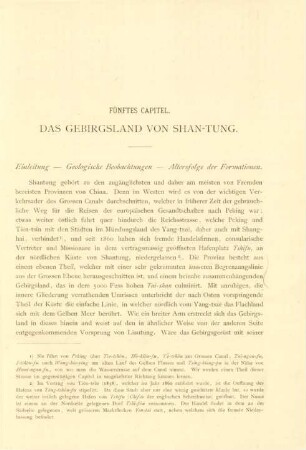Fünftes Capitel. Das Gebirgsland von Shan-tung