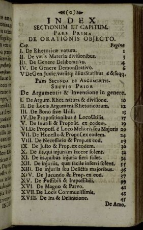 Index Sectionum Et Capitum.
