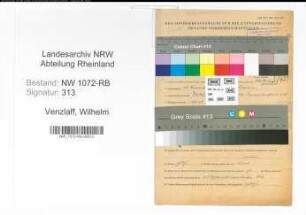 Entnazifizierung Wilhelm Venzlaff , geb. 15.11.1902 ()