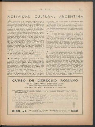 Actividad cultural argentina