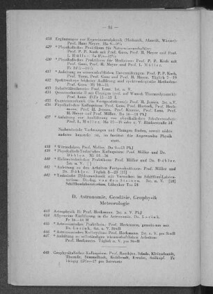 D. Astronomie, Geodäsie, Geophysik, Meteorologie