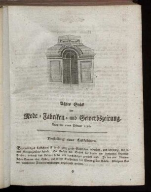 Achtes Stück. Prag den 20ten Februar 1788.