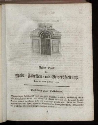 Achtes Stück. Prag den 20ten Februar 1788.