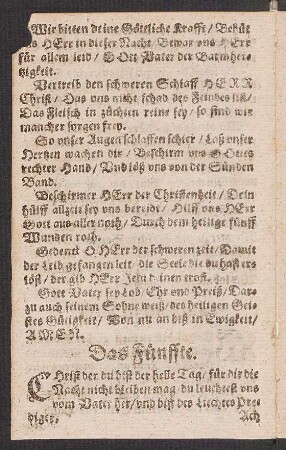 Das Fünffte.