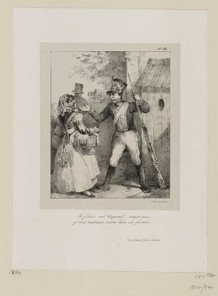 Posten und Marketenderin, Blatt 13 der Folge "Lithographisches Album"