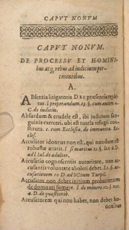Capvt Nonvm. De Processv Et Hominibus atq rebus ad iudicium pertimentibus.