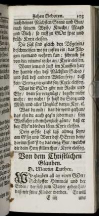 Von dem Christlichen Glauben. - Von der Buß und Beicht.