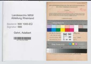 Entnazifizierung Adalbert Gehrt, geb. 05.04.1902 (Schuldirektor)