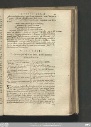 Caput XVII. De damno per iniuriam dato, & obligatione quae inde oritur.