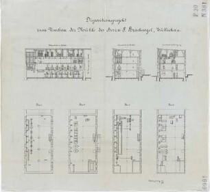 Technische Zeichnung : Dispositionsprojekt zum Umbau der Mühle des Herrn F. Brachvogel, Züllichau
