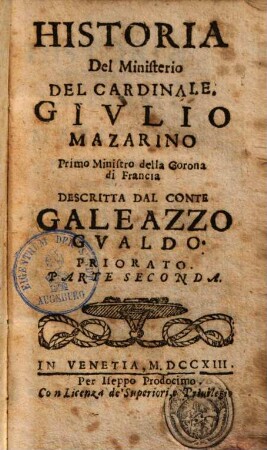 Historia del ministerio del Cardinale Giulio Mazarino. 2.