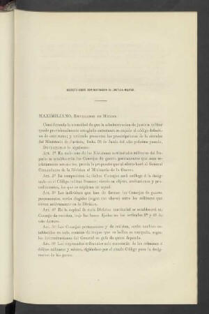 Decreto Sobre Administracion De Justicia Militar
