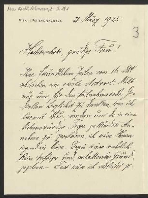 Brief an Lilli Lehmann : 21.03.1925