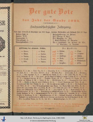 Der gute Bote für das Jahr der Gnade 1904.