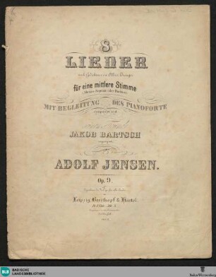 8 Lieder nach Gedichten von Albert Traeger : für eine mittlere Stimme (Mezzo-Sopran oder Bariton) mit Begleitung des Pianoforte; op. 9