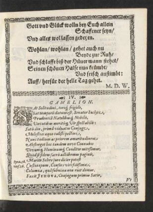Beiträger IV. Gamelion.