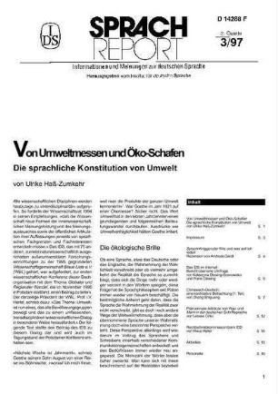 Von Umweltmessen und Öko-Schafen : die sprachliche Konstitution von Umwelt