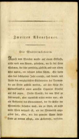 Zweites Abentheuer. Die Muttermörderin.