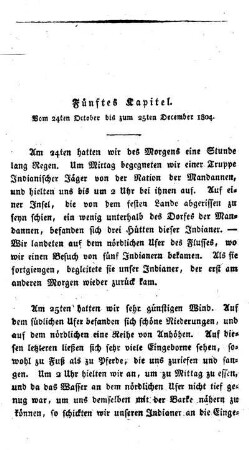 Fünftes Kapitel: Vom 24sten October bis zum 25sten December 1804.