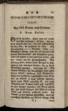 CCXXIX. Am XIII. Sonnt. nach Trinitat.