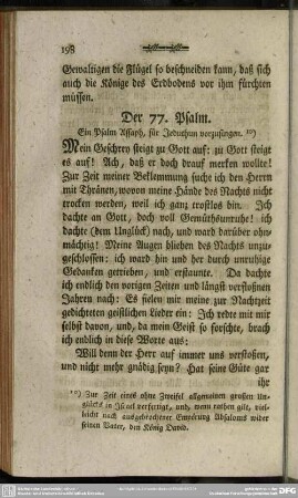 Der 77. Psalm. Ein Psalm Assaph, für Jeduthun vorzusingen