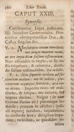 Caput XXIII. Synopsis. Dontinuantur Leges judiciales. His succedunt Caeremoniales.