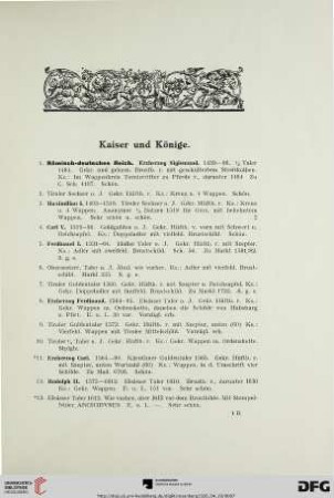 Kaiser und Könige (Nr. 1-371)