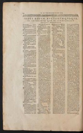 Index Rerum, Auctorum ...