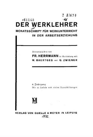 4: ¬Der¬ Werklehrer - 4.1932