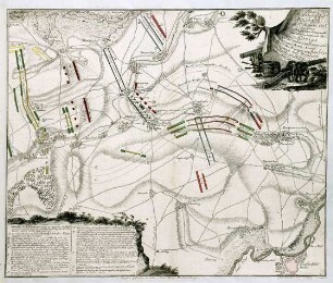 WHK 24 Deutscher Siebenjähriger Krieg 1756-1763: Plan der Schlacht bei Roßbach zwischen den Preußen unter dem König und der Reichsarmee und den Franzosen unter den Prinzen von Soubise und Sachsen-Hildburghausen, 5. November 1757