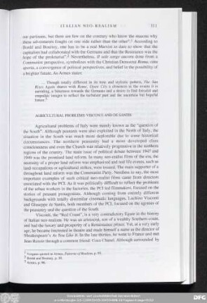 Agricultural Problems: Visconti And De Santis