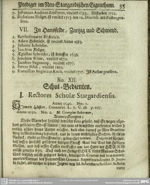 No. XII. Schul-Bedienten