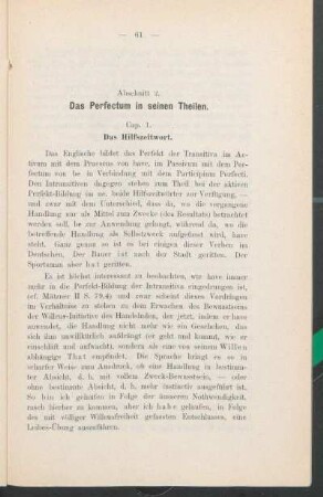Abschnitt 2. Das Perfectum in seinen Theilen.