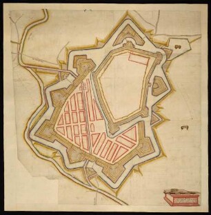 Farbiger Plan der Festung Schorndorf