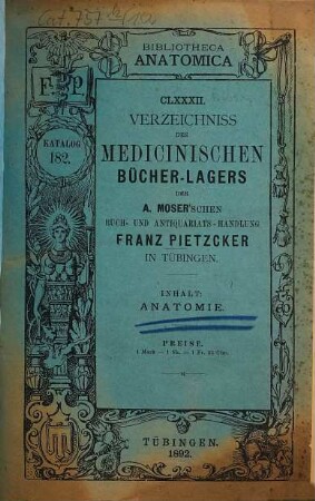 Katalog. 182. 1892