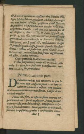 Prima orationis pars.