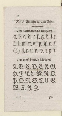 Kurze Anweisung zum Lesen