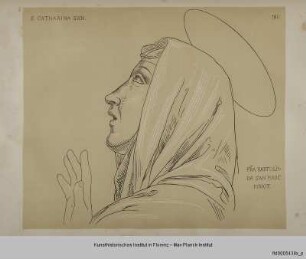 Kopf der Heiligen Katharina von Siena (angeblich nach Fra Bartolommeo in Santo Spirito in Siena)