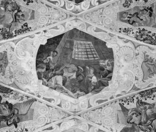 Mittelschiffgewölbe mit Szenen aus der Geschichte Johannes des Täufers — Enthauptung Johannes des Täufers, Herodes, Herodias und Salome