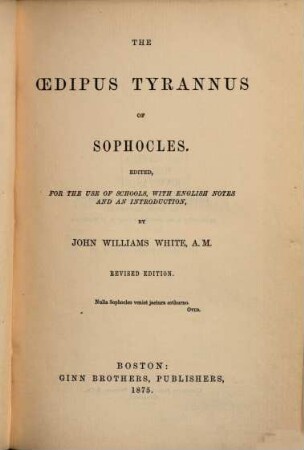 The Oedipus Tyrannus