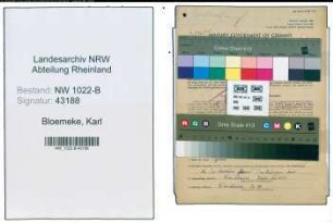 Entnazifizierung Karl Bloemeke , geb. 18.06.1901 (Bahnangestellter)
